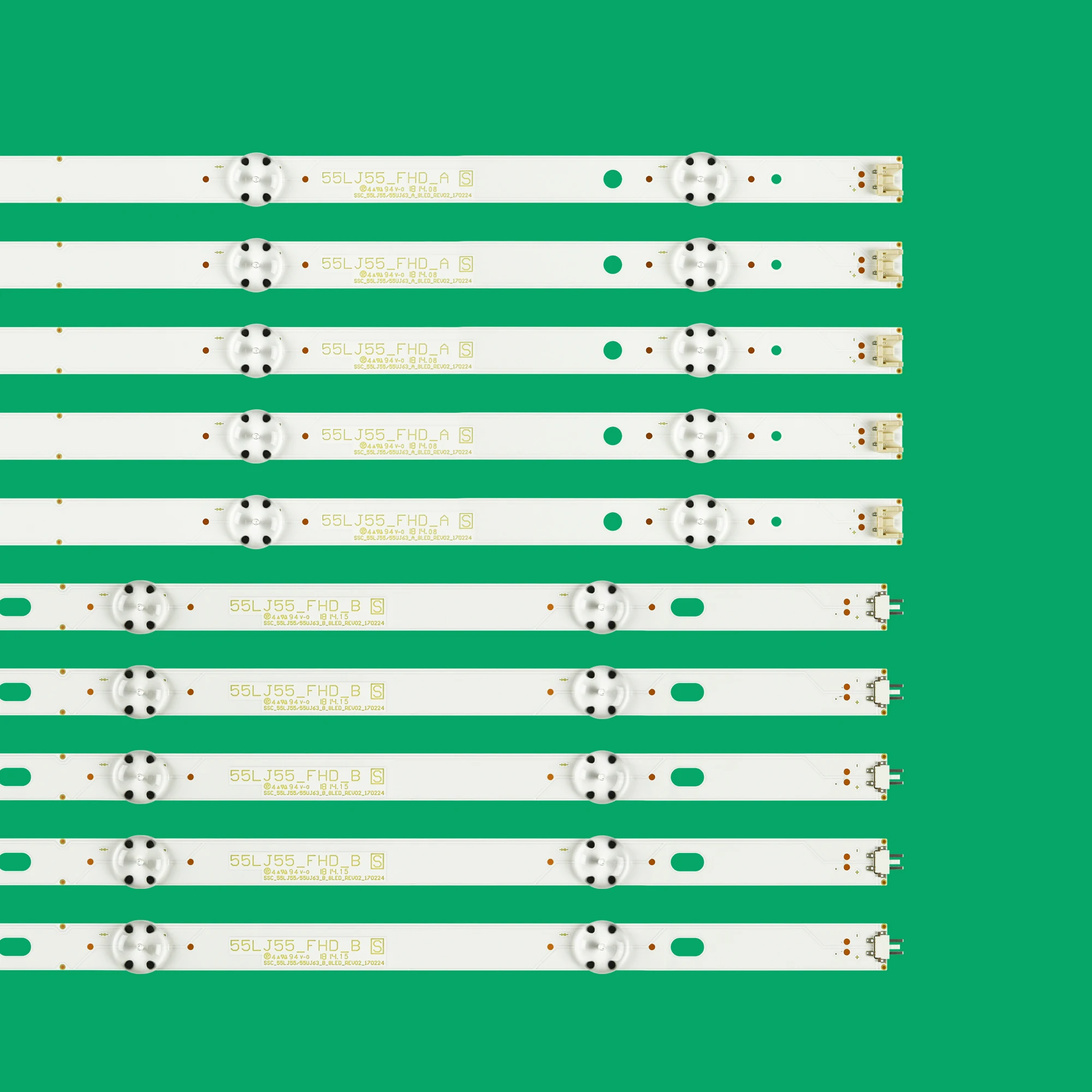 10 teile/satz LED-Hintergrund beleuchtung für LG 55 uj630v 55 uj6300 55 uj635v 55 uj63 _ uhd _ a 55 uj63 _ uhd_b 55 lj55 _ fhd _ a 55 lj55 _ fhd_b ssc _ 55 lj55