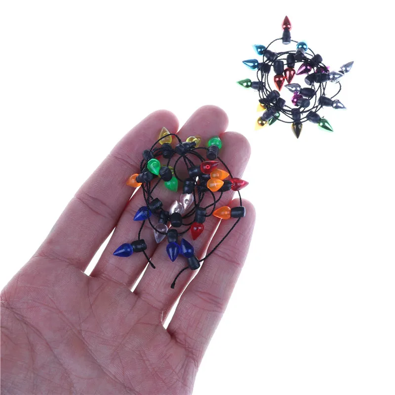 1m/0.5m Fine New Arrival Dollhouse Miniature A String of multi-coloured plastic Christmas lights