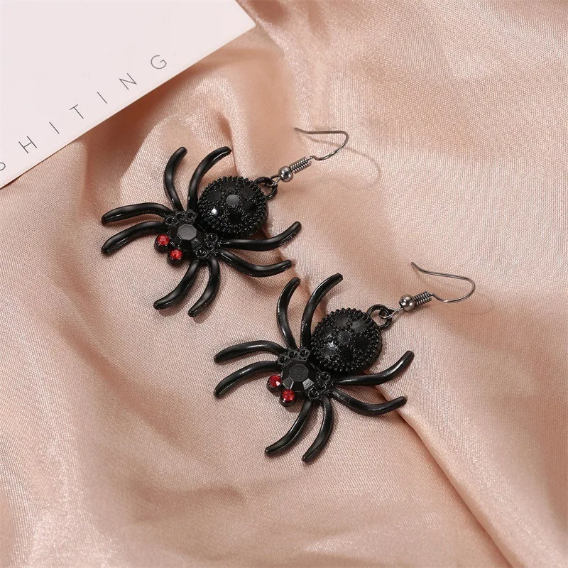 Spider Earrings Halloween Dress Up Ear Circle Funny Fashion Ear Nails Fashion Women Punk  eardrop Jewelry Festival Party Gift
