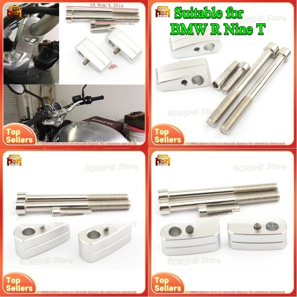 

2026 Motorcycle Handlebar Riser Kit Suitable for BMW R Nine T Scrambler Pure Cafe Racer Styling Handlebar Elevator for Enhanced