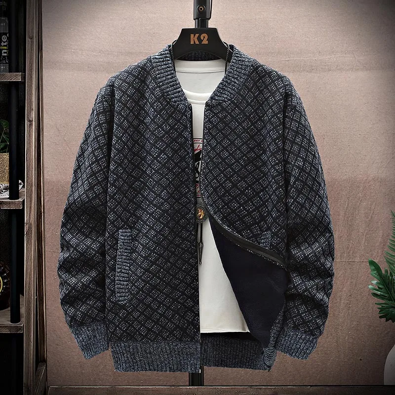 

Уличный мужской кардиган, свитер, осень-зима, толстый теплый свитер, мужской новый повседневный высококачественный приталенный дышащий вязаный мужской свитер, куртка