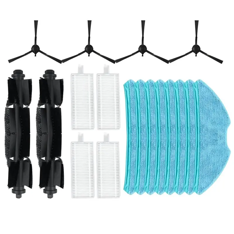 【Great Sale】For Homerun 2000/3000 Replacement Main Brush Side Brush HEPA Filter Mop Pad 18Pcs Spare Parts Accessories