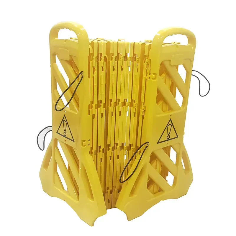 Extensible Retractable Safety Foldable Barrier Yellow PP Easily Assembled Portable Road Traffic Fence