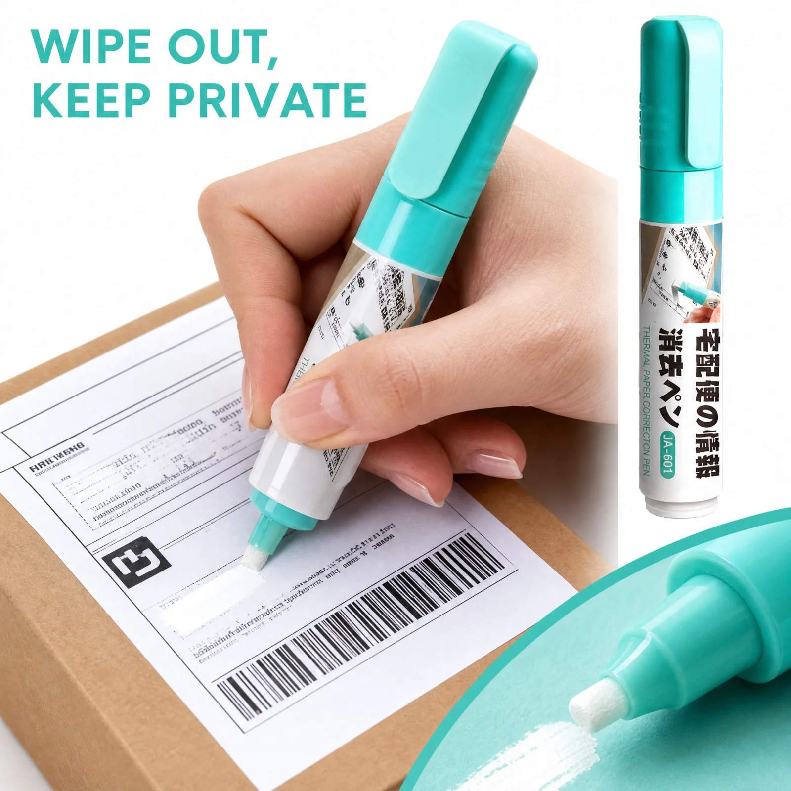 12ml Thermal Paper Erasing Pen Practical Privacy Eraser for Shipping Labels Thermal Paper Data Identity Protection Erasing Tool