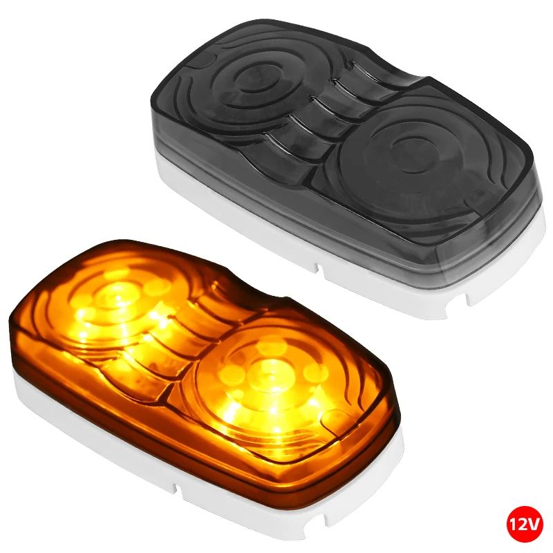 4 بوصة العنبر Led الجانب ماركر مؤشر ضوئي أضواء شاحنة تخييم مقطورة RV VAN مصباح جيد الإضاءة العلوي سقف الكابينة مصابيح تحديد