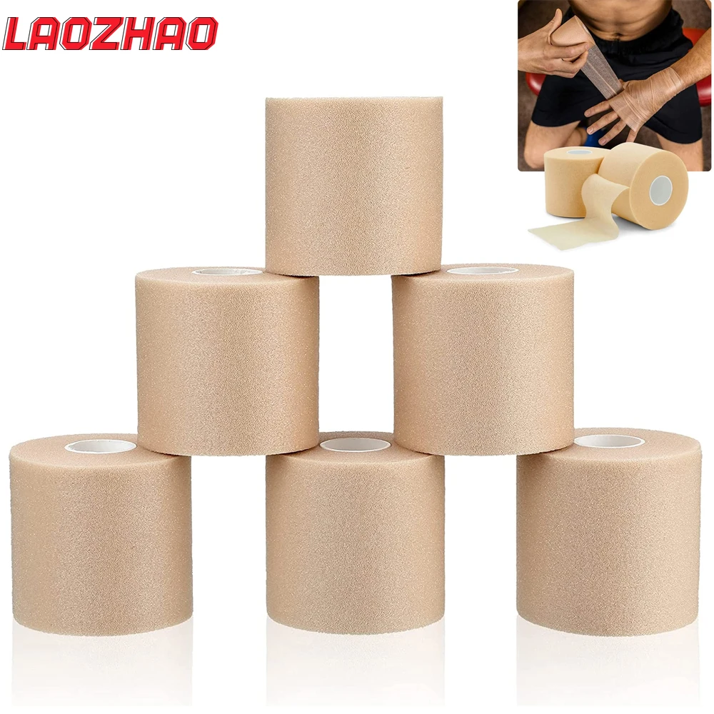 6 Rolls  Pre Wrap Athletic Tape Foam Underwrap,Breathable Sports Wraps Prewrap Underwrap Bandage for Wrists Elbows Knees Ankles