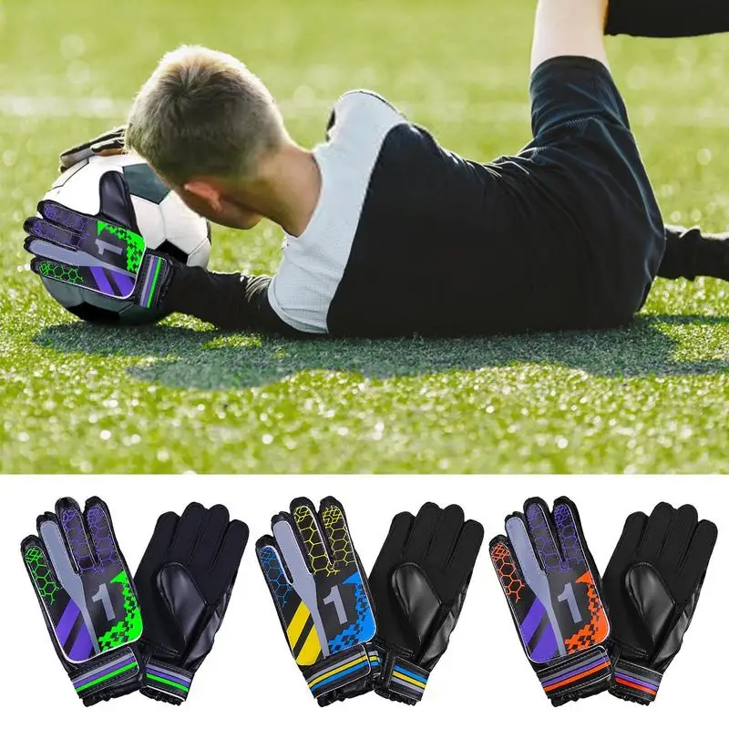Goalie Gloves Thickened Soccer Goalkeeper Gloves Anti-Slip Grip Pads Protection Guards Gear For Outdoor Sport Goalkeeping