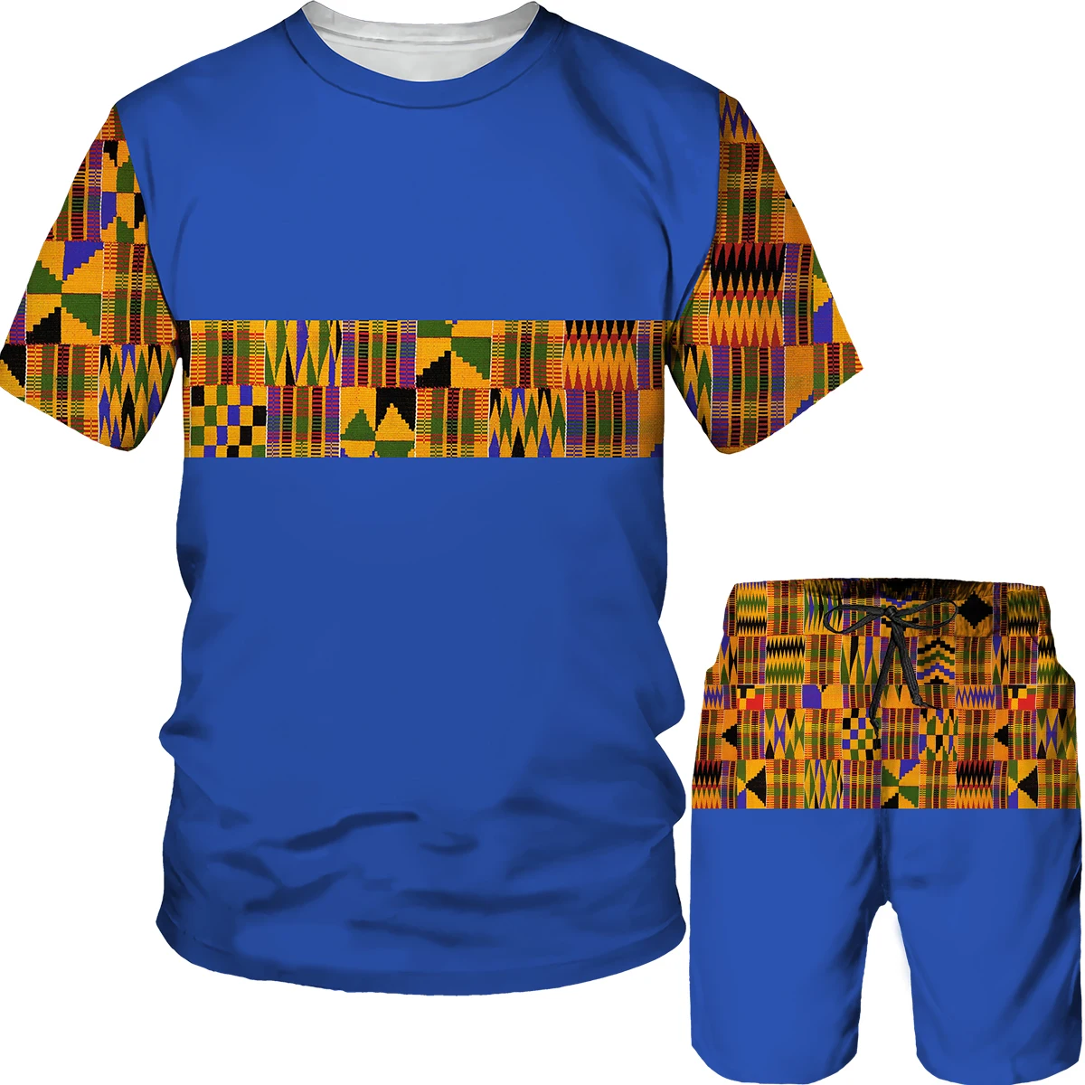 YUHA,African Dashiki Men Funny 3D Print T Shirt Shorts Men\'s Tracksuit Folk-custom Outfits Unisex Shorts/Suit Woman Mens Clothes