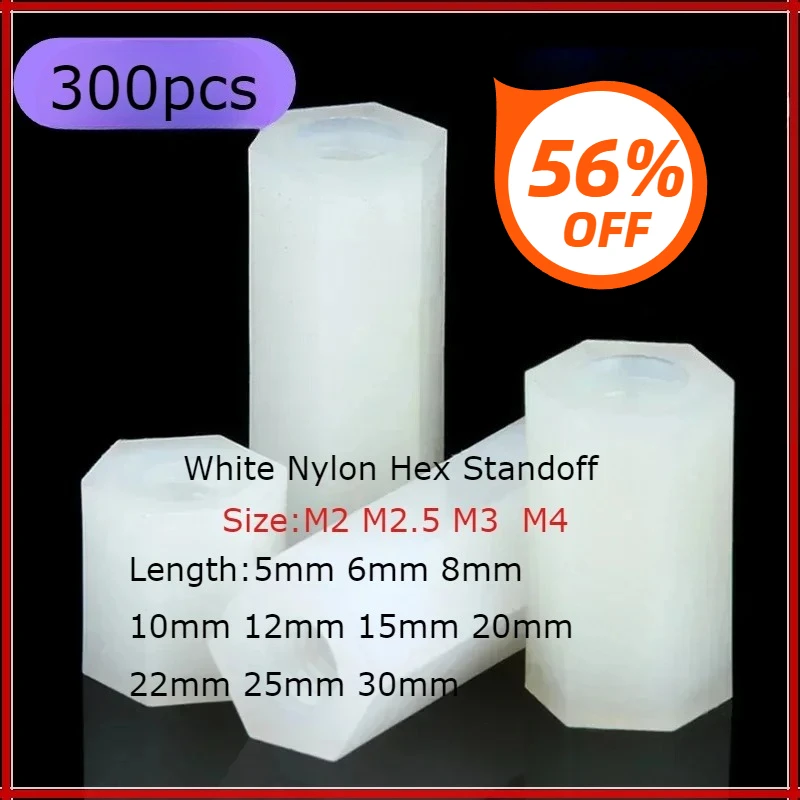 300Pcs White Nylon …