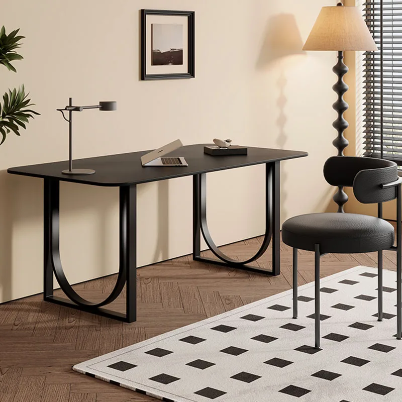 Black Medieval French Retro Rock Board Office Desks Home Computer Desks Minimalist Living Room Tea Table Mesa Home Office AA