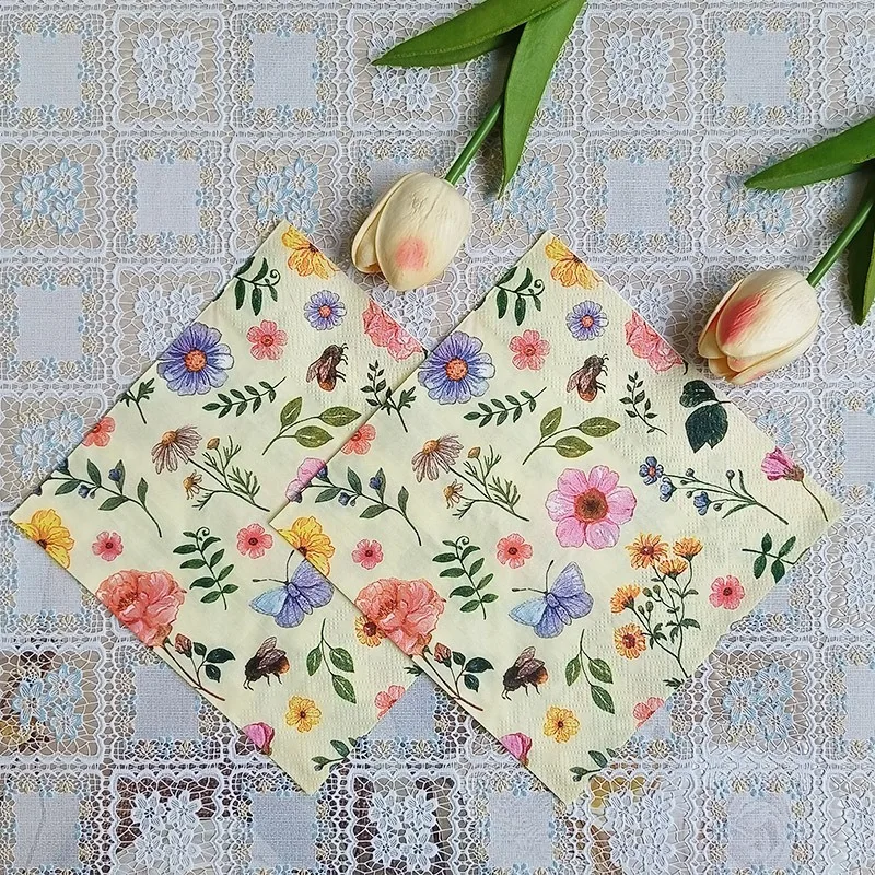 Immagine 3: Tovaglioli da 20 pezzi Tovaglioli di carta con fiori Tovaglioli da tavola usa e getta per matrimoni Tovaglioli in fazzoletti Decorazioni per la tavola da pranzo di compleanno
