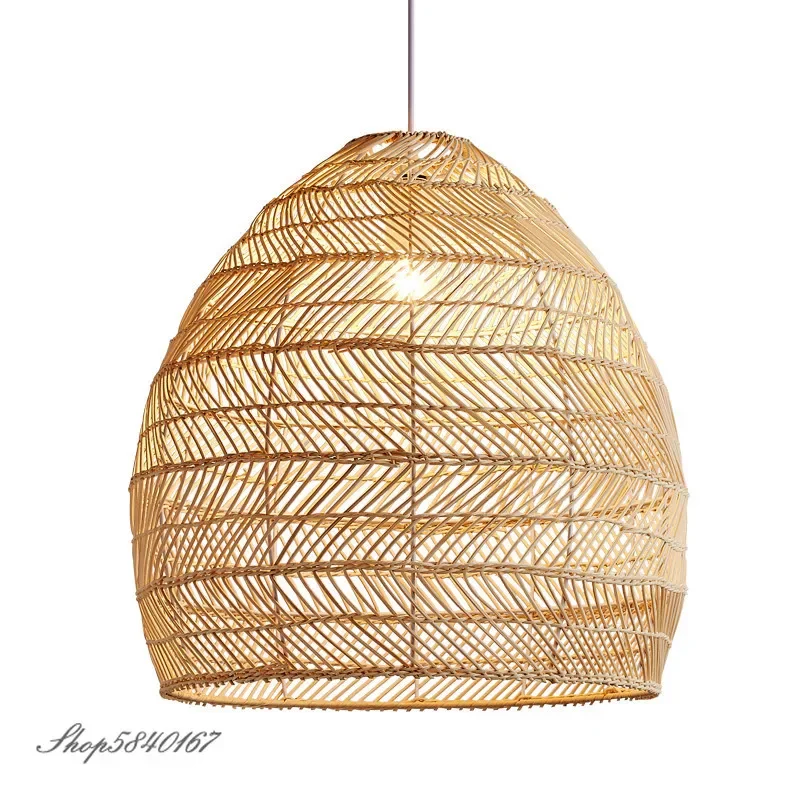 Imagem -05 - Luminária Pendente Estilo Chinês Lâmpada em Rattan para Decoração Sala de Jantar Suspensão Iluminação de Cozinha