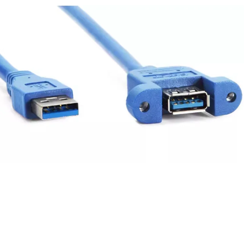 

USB 3.0 SuperSpeed Male to Female Extension Panel Mount Cable with Screws For Computers, Mobile Phones, Printers