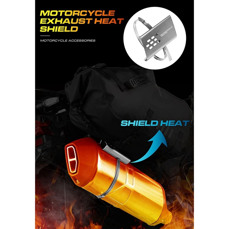 2X Rhinowalk Motorcycle Exhaust Pipe Protector Heat Shield Cover Universal Motor Guard Anti-Scalding Cover Accessories