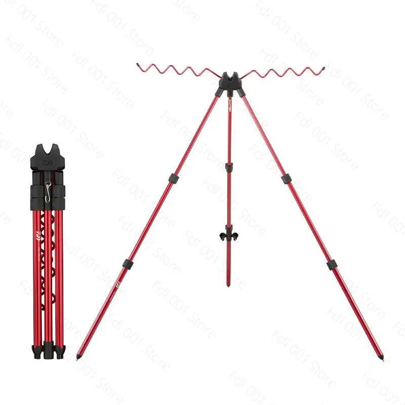Strong Aluminum Alloy Telescopic 7 Groove Fishing Rod Holder Tripod Stand Sea Fishing Pole Bracket Blue Red Optional