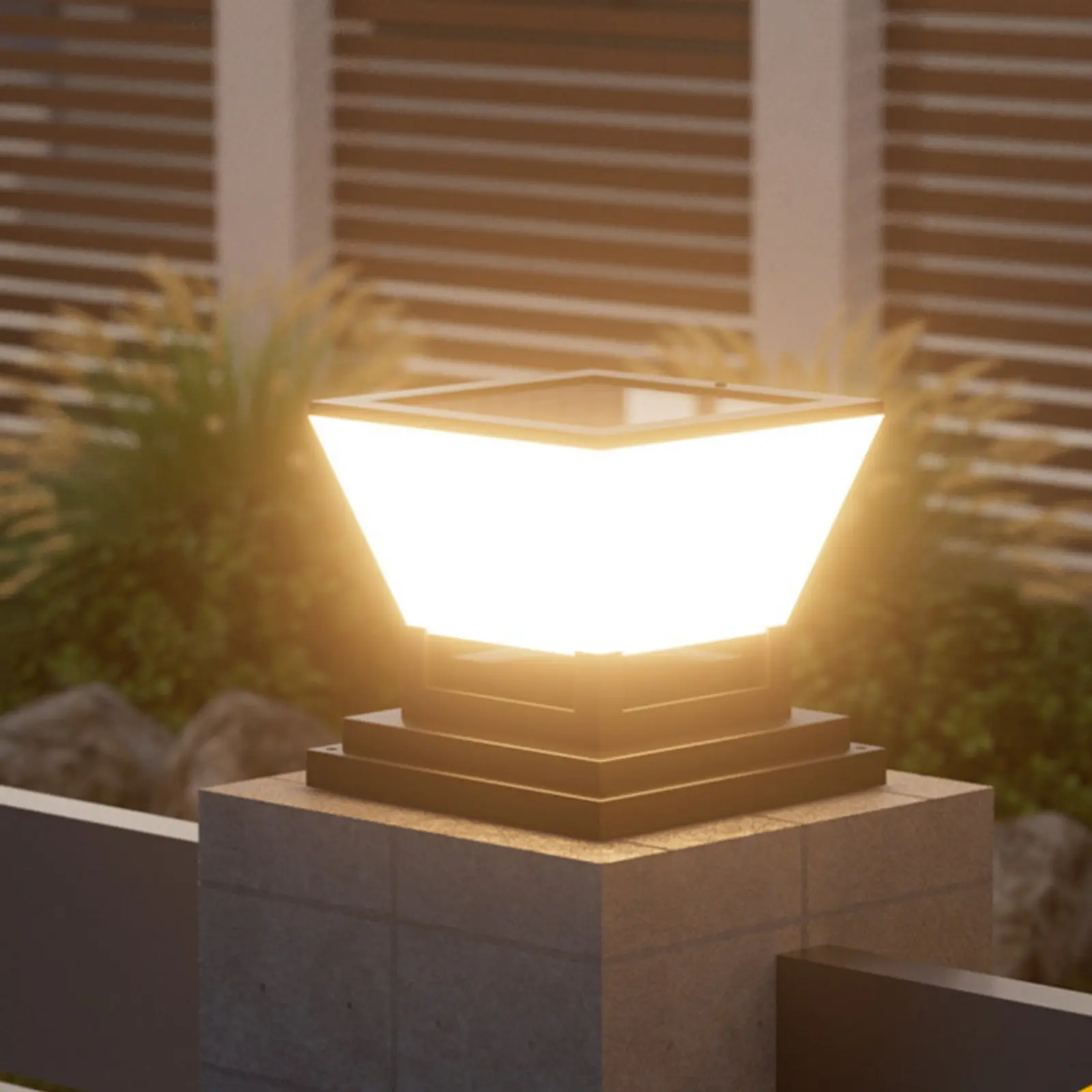 Solar Post Light Water Resistant Solar Fence Light Fence Cap Lantern Waterproof Outdoor Lighting Easy to Install