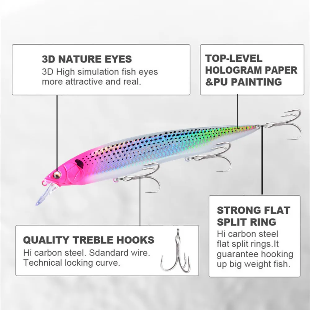الأخضر العائمة أسماك الصيد إغراء 160 مللي متر 32 جرام Jerkbait الخرز الاصطناعي الصلب Wobblers عمق 0.5 ~ 1 متر ل باس بايك معالجة
