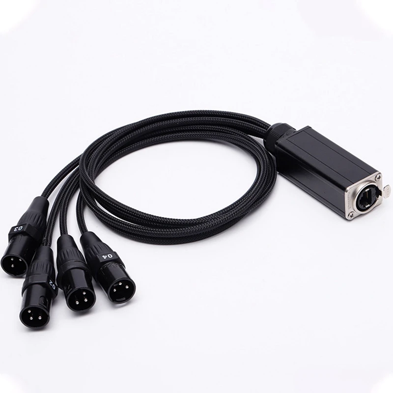 Cabo blindado rj45 cat5 para conectores xlr macho/fêmea de 4 canais de 3 pinos cabo receptor multi-rede para estúdio de palco durável