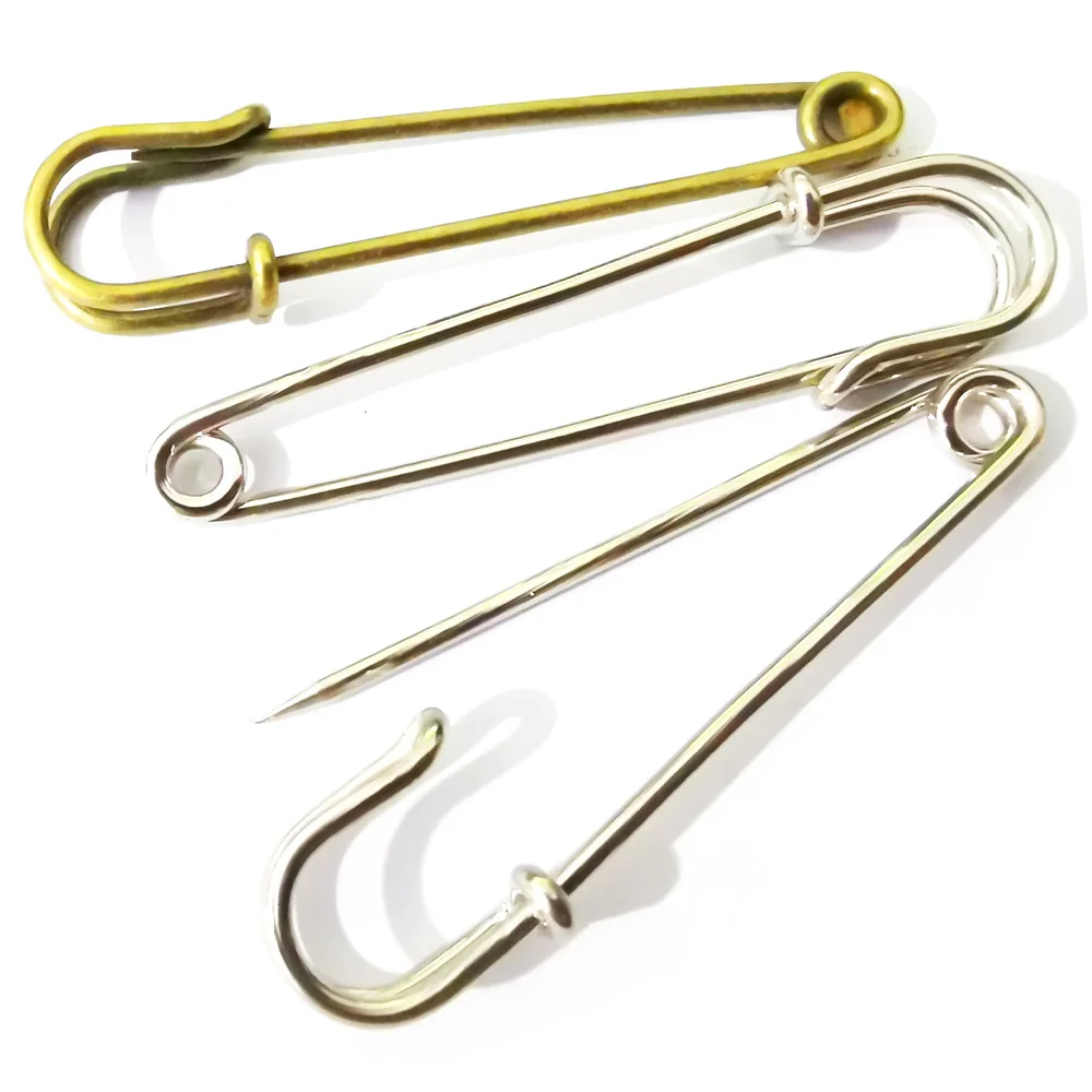 5PCS 75mm Large Silver Metal Safety Pins Brooch Shawl Sweater Buckle Wool Weaving Tools Materials Sewing Needles Sweing Tools