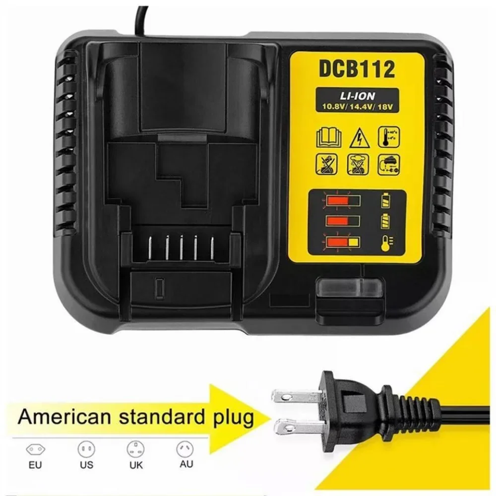 2A DCB112 Replace Battery Charger For Dewalt Li-Ion Battery 10.8V 12V 14.4V 18V 20V DCB200 DCB101 DCB115 DCB107 DCB105 DCB140