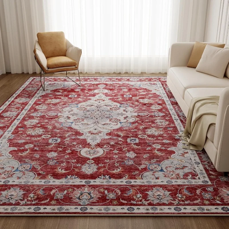 

Bohemian Living Room Carpet Retro Print Large Area Bedroom Rugs Machine Washable Non-slip Coffee Table Mats Alfombra Tapis Ковер