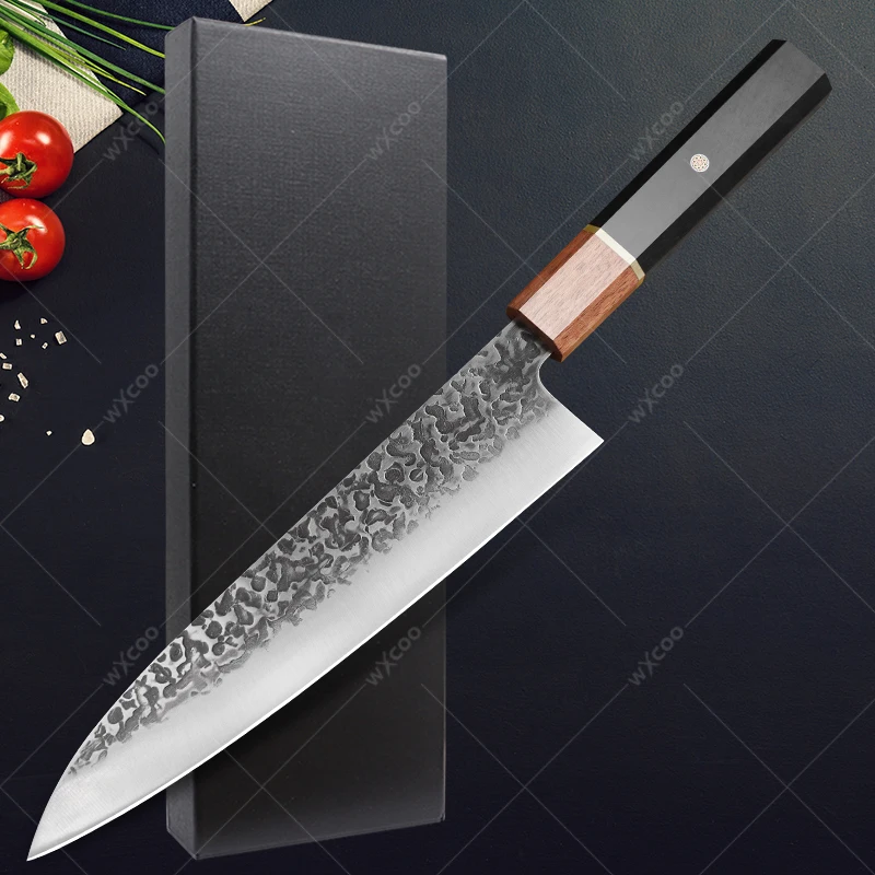 Forged Meat Cleaver Japanese Chef Knife Cutting Meat Stainless Steel Kitchen Knife Sharp Vegetable and Fruit Slicing Knife