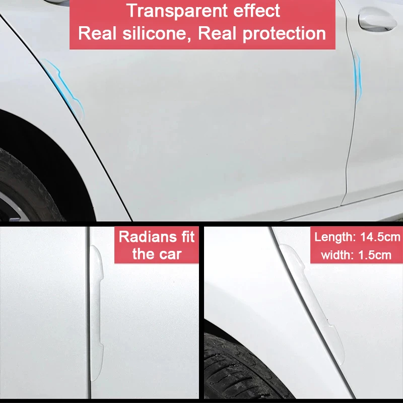 Car Door Edge Anti-collision Protector Bar Stickers Silicone Car Side Protection Guards Rear View Mirror Cover Protection Strip