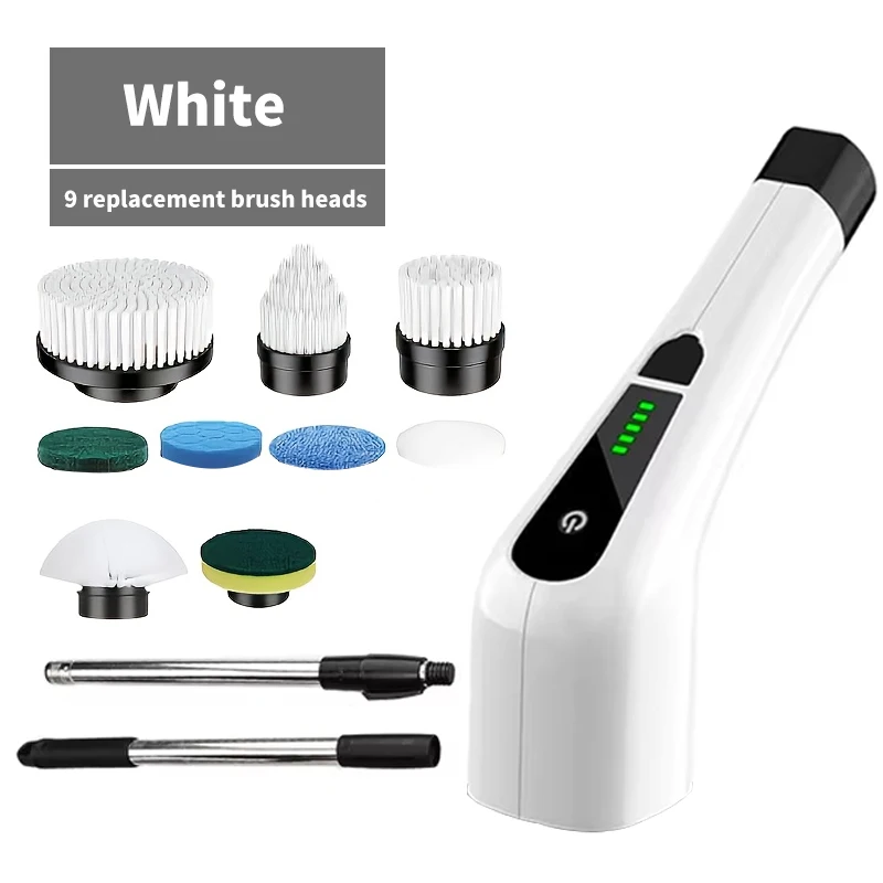 9 in 1 Multifunctional Handheld Electric Cleaning Brush With Telescopic Function, Bathroom Floor And Kitchen Cleaning Tool image 6