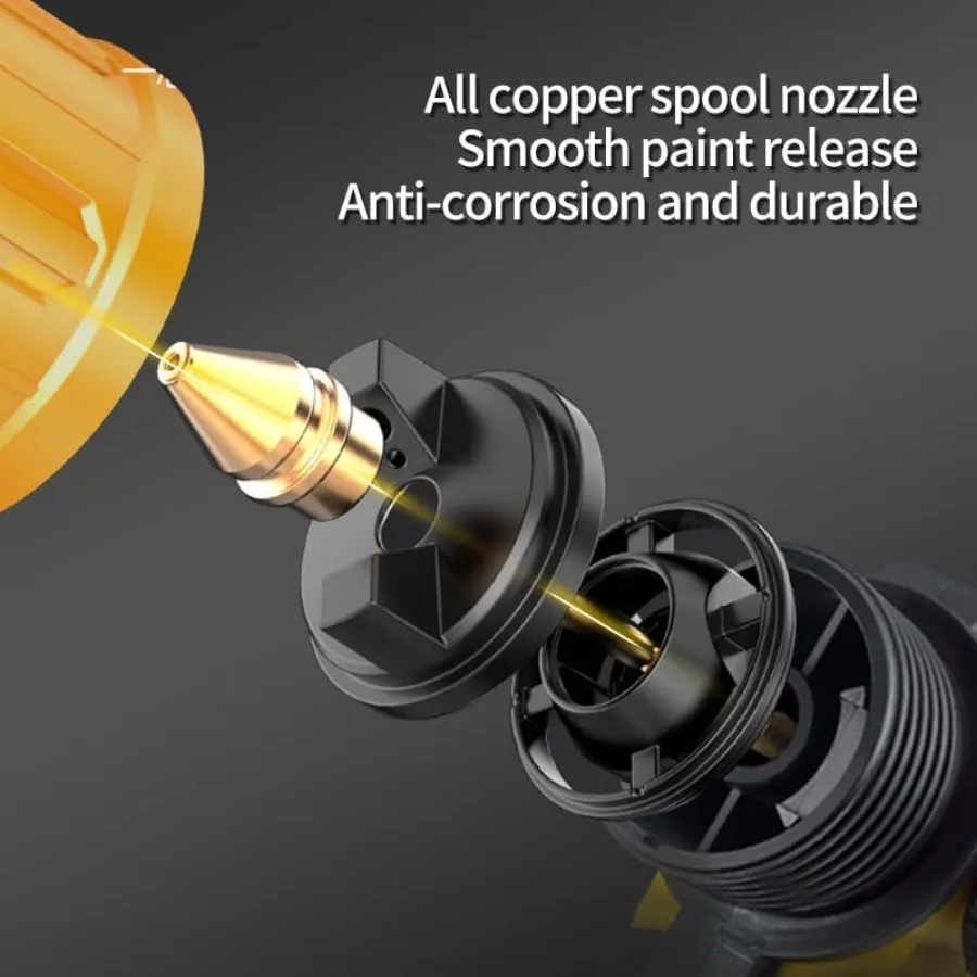 1000 W elektrisches HVLP-Farbspritzgerät mit 6 Kupferdüsen und 3 Sprühmustern, 1200 ml Behälter mit hoher Kapazität, ideal für Möbel