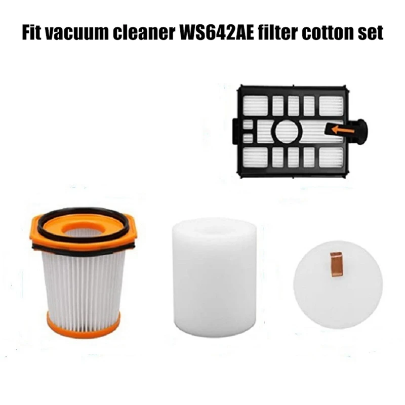 فلتر مكنسة كهربائية قوي لاسلكي ، إكسسوارات استبدال روبوت كنس ، فلاتر لسمك القرش WS642AE ، 4 عبوات