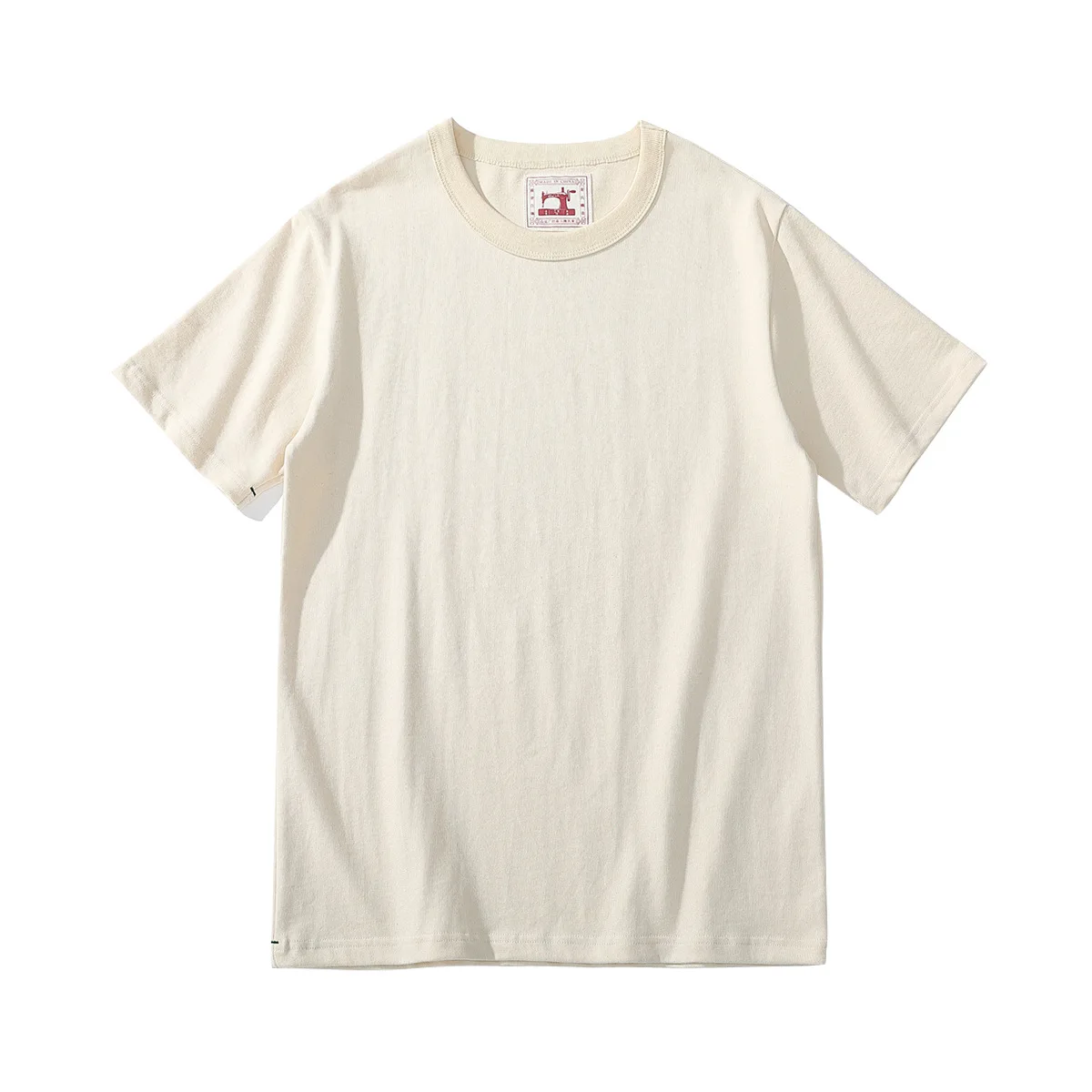 Spring and Summer New 300g Combed T-Shirt, All Cotton, Japanese Retro Short-Sleeved T-Shirt, Men's Slim Fit Short-Sleeved T-Shir