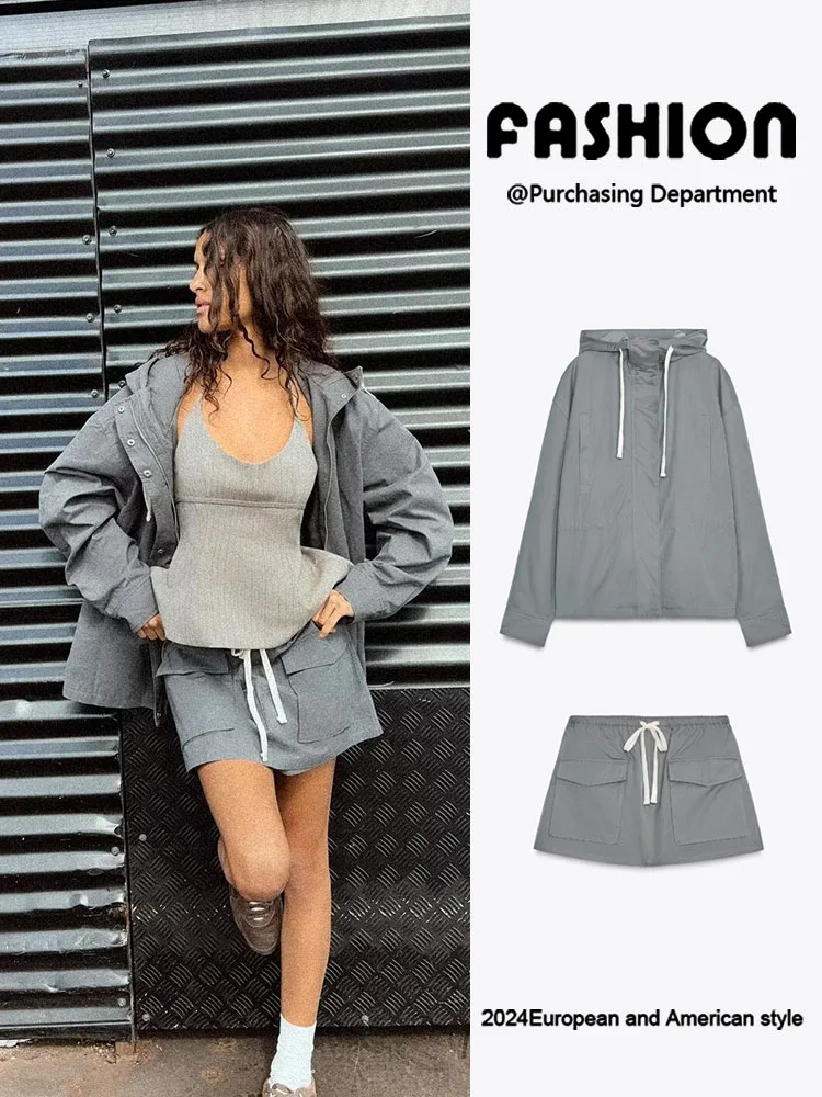 

Новое поступление, осенняя женская повседневная юбка-брюки с капюшоном ZA2025 434724 809 43952 809, этнический сценический костюм, женская одежда