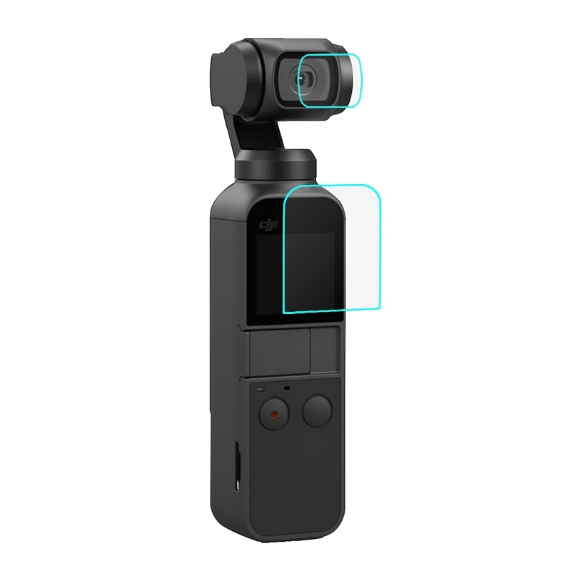 PULUZ for DJI OSMO Pocket Gimbal 9H 2.5D HD Tempered Glass Lens Protector + Screen Film