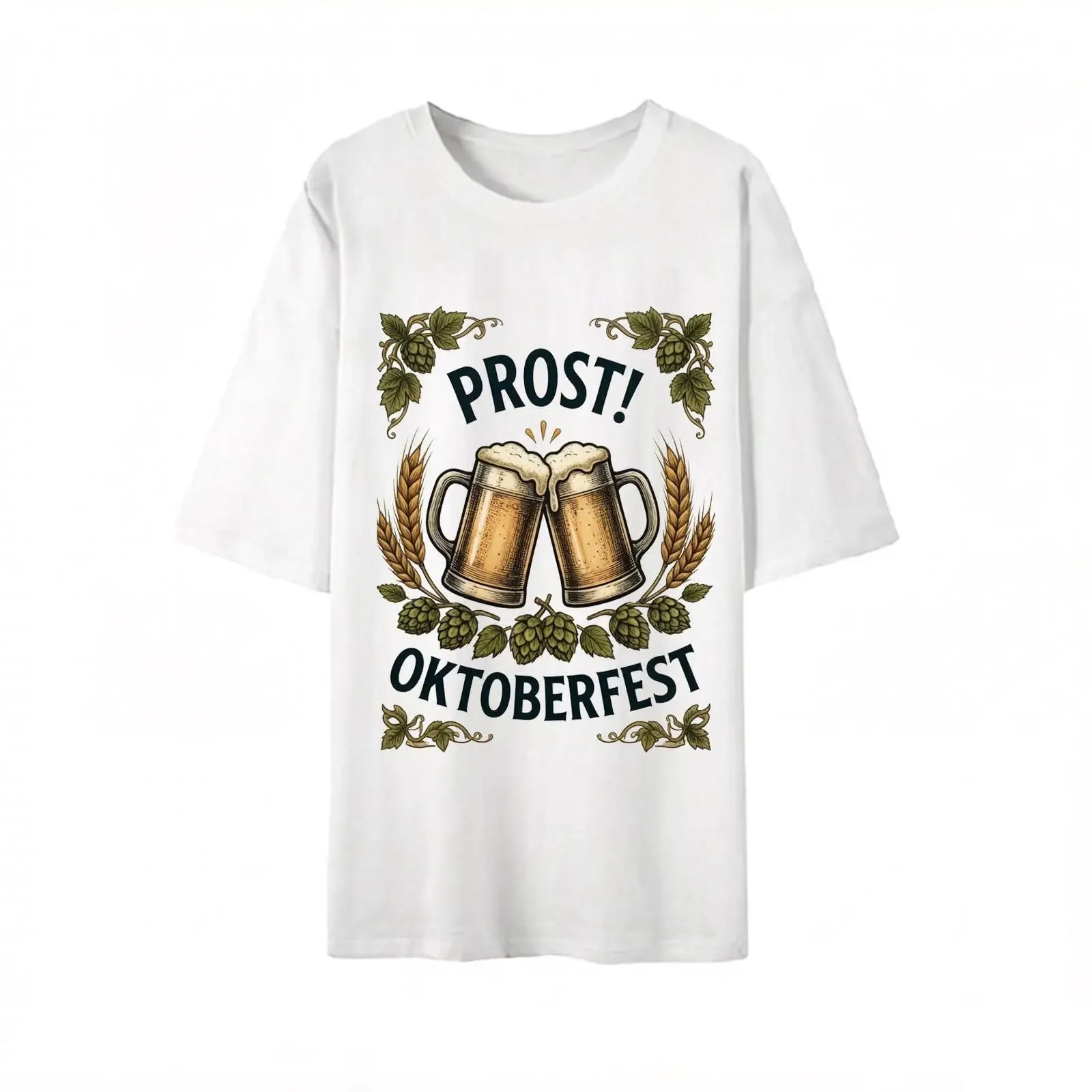 Oktoberfest Prost Bavarian Traditional T shirt for Men  Beer Stein Funny Casual German Festival Outfit vintage Washed