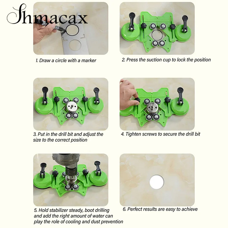 Opening Locator Adjustable 4-83mm Drill Bit Hole Saw Guide Jig Fixture Construction Tools For Ceramic Tile For Woodworking