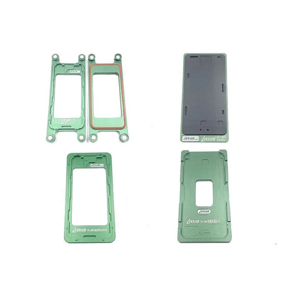 Molde de alinhamento lcd de 2 peças + tapete de almofada de silicone para iphone 16 pro 15 12 1113 pro max 14promax molde de laminação oca