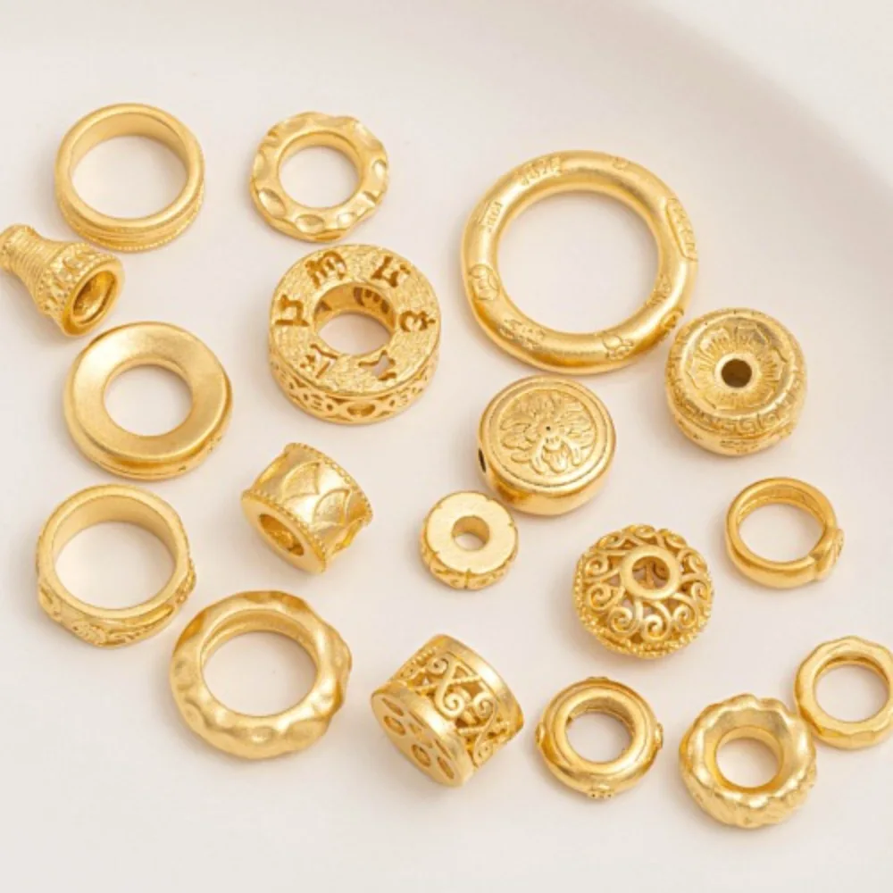 

Песочное золотое кольцо для бега, круг ручной работы, концентрический круг, бусина с большим отверстием, тканый браслет «сделай сам», ювелирные аксессуары