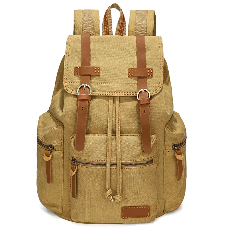 Men's Vintage Canvas Backpacks For Travel Outdoor Sports Camping Hiking Backpack College Shoulder Bags Boy's Laptop Backpack