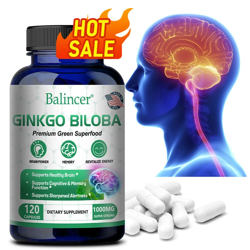 Premium Ginkgo Biloba Capsules - Supports Brain Health, Concentration, Cognitive & Memory Function, Alertness, Blood Circulation