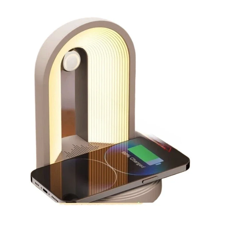 

Легкое роскошное беспроводное зарядное устройство с именем, доступное, часы, подарок на день рождения «три в одном», Bluetooth говорят света,