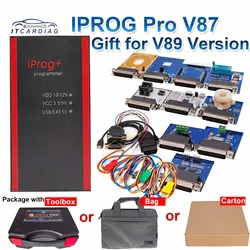 Iprog V87 ECU programador chave com caixa de ferramentas, Iprog Pro, V89, adaptadores completos com calculadora, Airbag Support Reset, Eeprom, IMMO