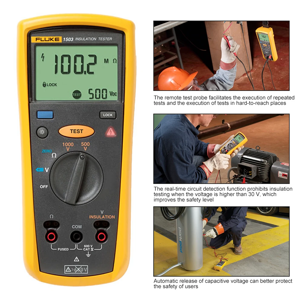 Fluke 1503 Digital Insulation Resistance Tester High Precision Megohmmeter Resistance Tester