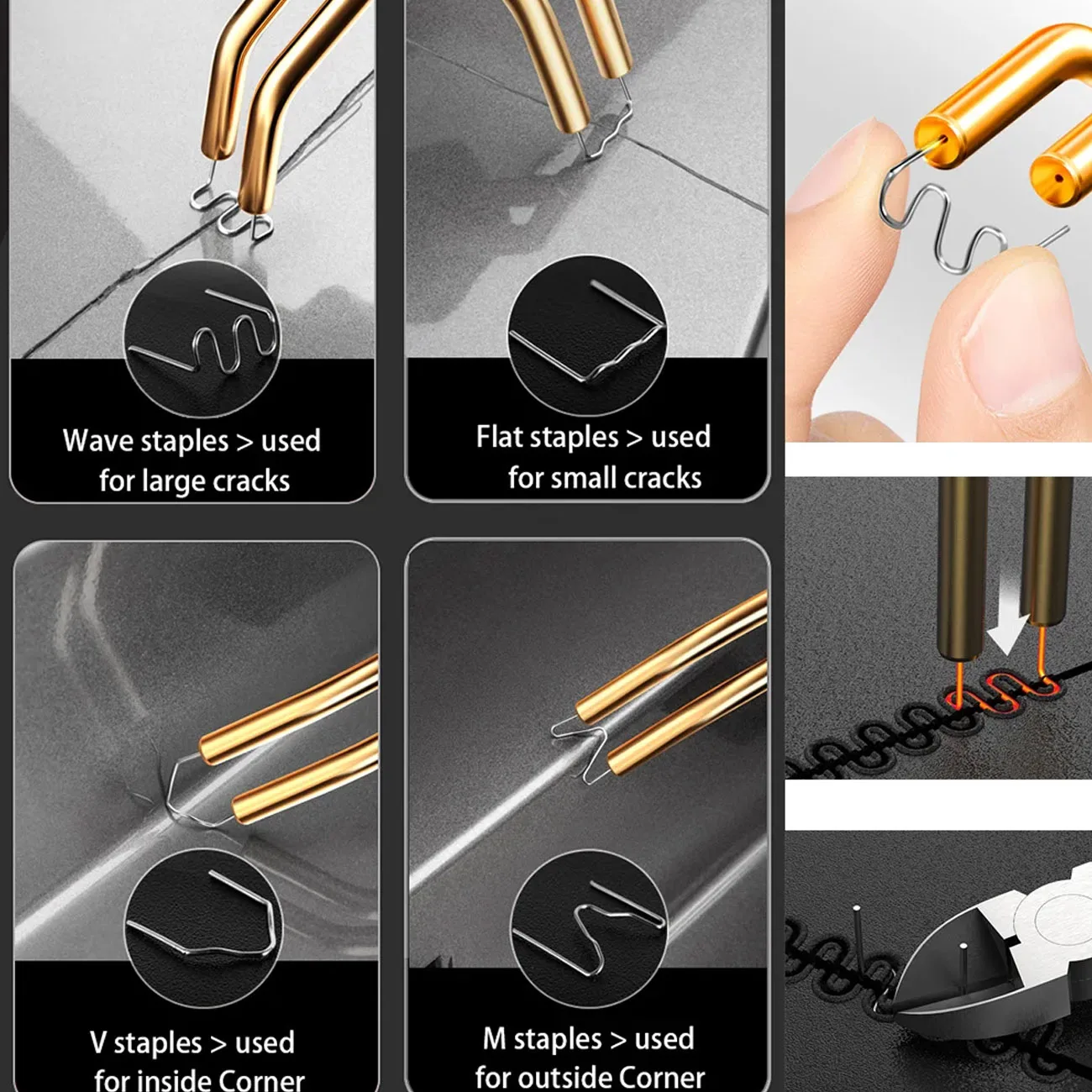 Besper 400/600/800 قطعة قطع موجة ستابلز الساخن دباسة البلاستيك إصلاح القياسية قبل قطع الساخن ستابلز لحام كهربائي #6