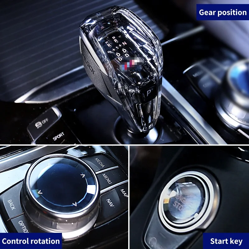 Led Crystal Gear Shift Knob For F10 F18  Universal Led Automatic Car Crystal Gear Shift Knob For F10 F18