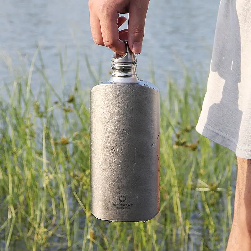 800ml zaawansowana czysty tytan butelka wody do wąskie usta alpinizmu o dużej pojemności przenośna butelka wina