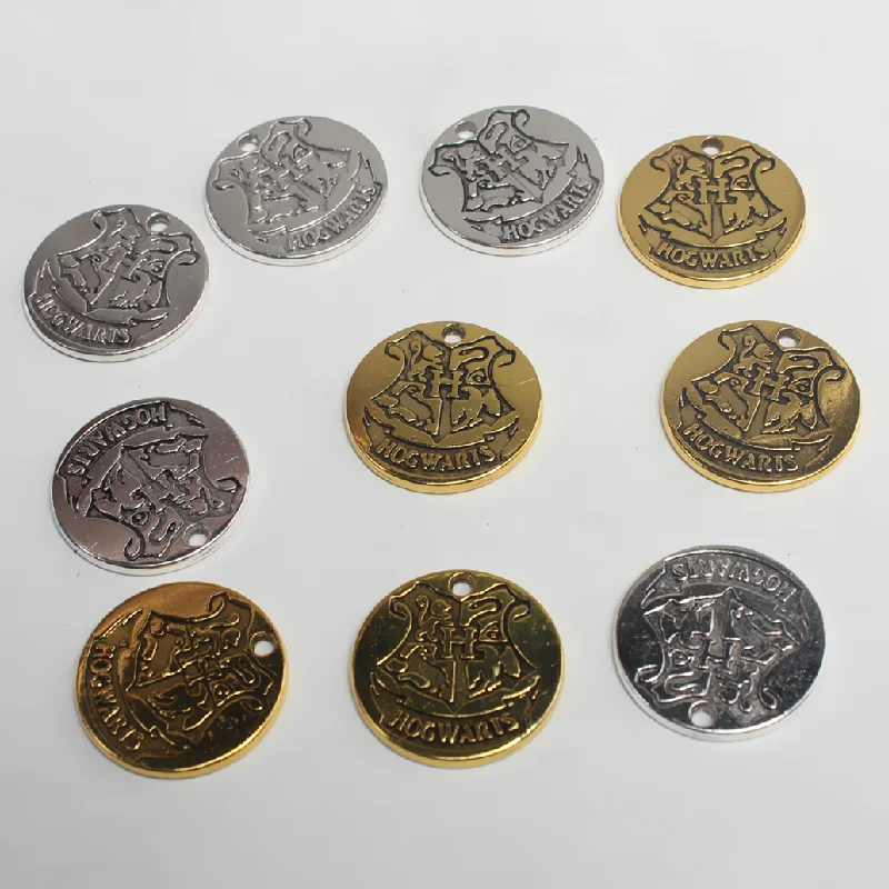 10pcs Silver plated/Gold Plated Magic Badge Alloy Pendant DIY Charms Bracelet Keychain Jewelry Crafts Making M2201