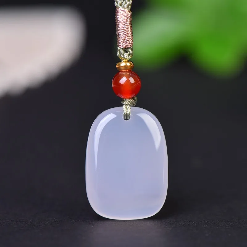 

Природный агат халцедон мир пуговица кулон Модные мужчины и женщины кристалл нефрит ожерелье фэн-шуй сохранить безопасность амулет ювелирные изделия