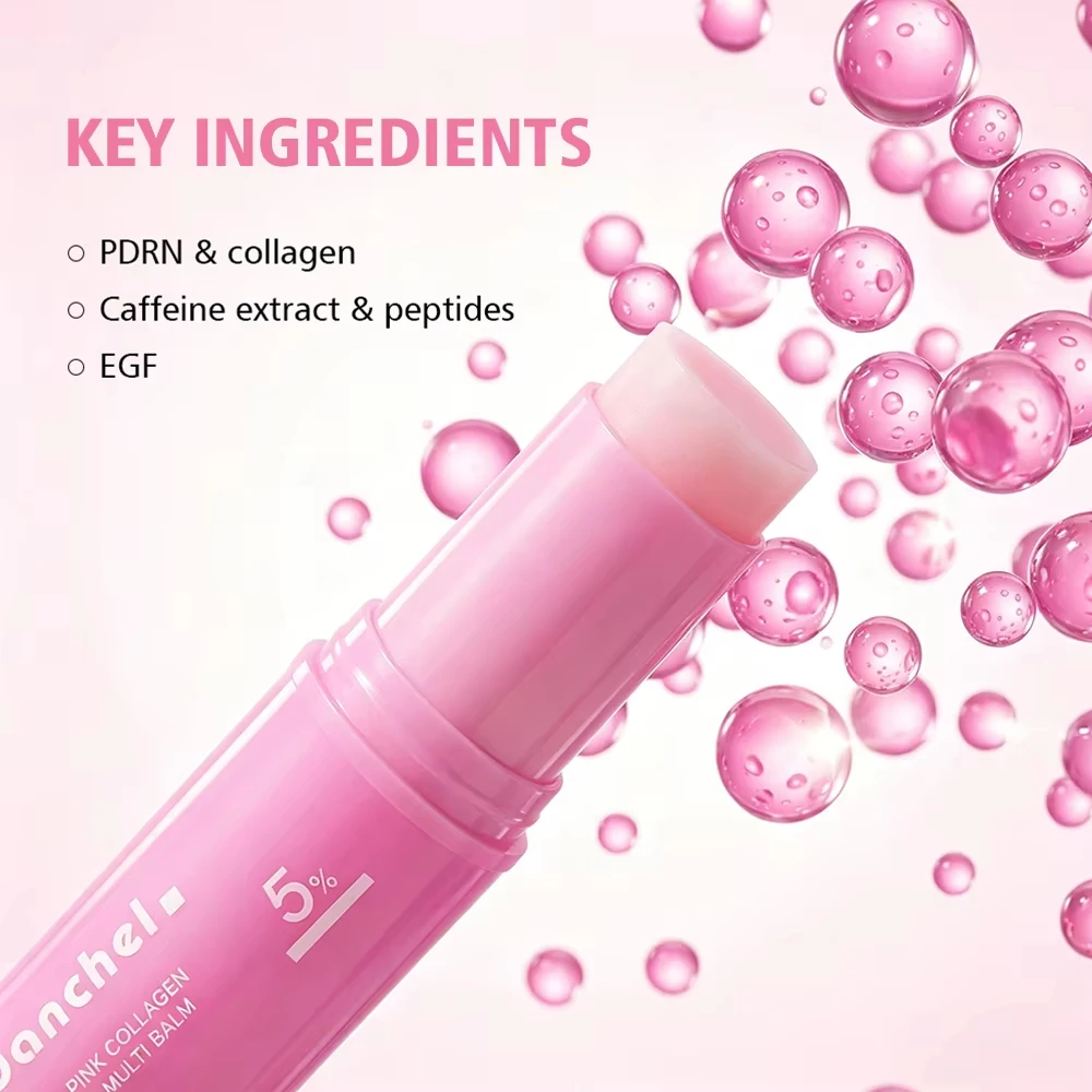 Pink Collagen Multi Volume Balm Stick - Anti-Aging Firming Wrinkle-Reducing Eye Neck Forehead Smile Line Treatment view 5