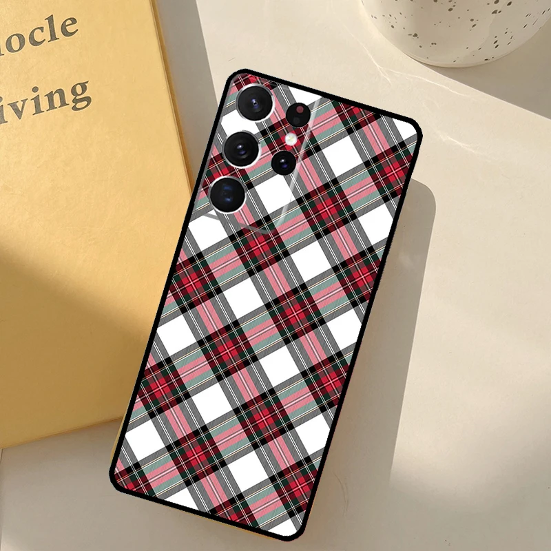 Clan Stewart Dress Tartan Plaid Pattern Case For Samsung Galaxy S21 S22 Ultra S20 FE S8 S9 S10 Note 10 Plus Note 20 Ultra Cover