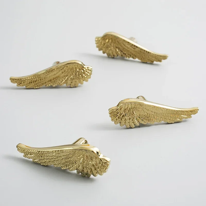 European Style Cabinet Door Pulls Handles, Solid Pure Copper, Wing Handles for Furniture Hardware